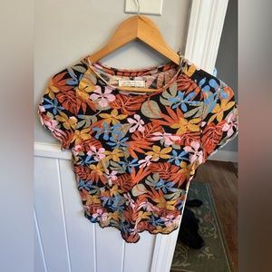 Free People Flower Tee, lightly worn, size medium